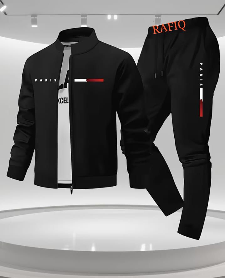 TRENDY FASHION WINTER ELLEGANT  ZIPPER TRACKSUIT PRINTED T SHIRT AND TROUSER NEW ARRIVALS  GYM SPORTS OUTDOORS CASUAL WEAR T SHIRT TRACK SUIT FOR MEN AT 3 BRO GARMENTS/WINTER ZIPPER TRACKSUIT FOR MEN/WINTER CLOTHES FOR MEN/OUTFIT FOR MEN