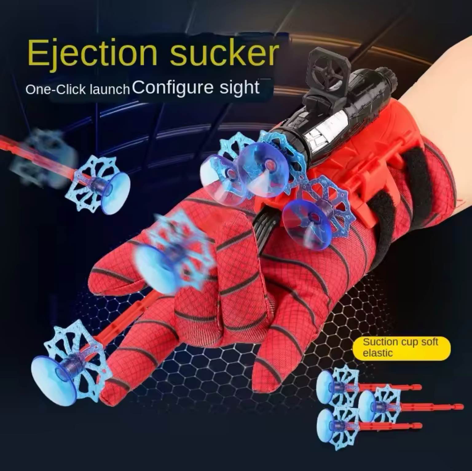 Marvels SpiderMans Cosplay Cobweb Launcher Kids Anime Action Figures Gloves Emitter Soft Bullet Gun Suction Ejection Classic Toy