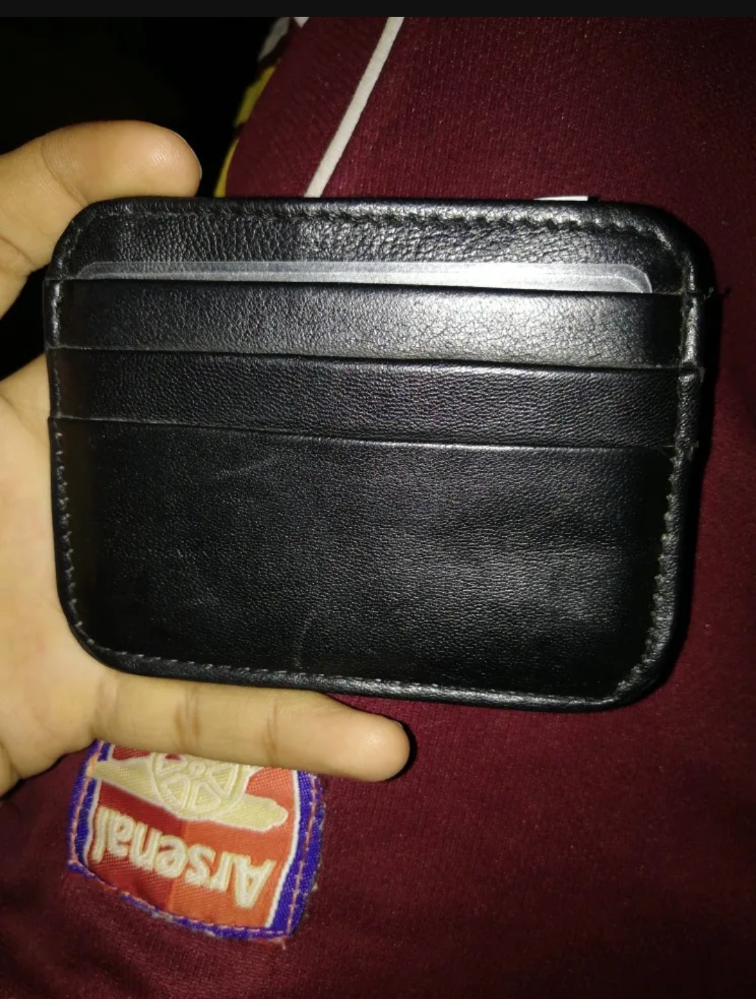 Mini slim card holder leather wallet for men