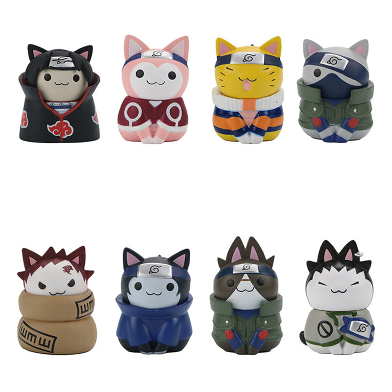 Anime Naruto Figure Toys Cute mini Kakashi Uchiha Itachi Gaara Q Version Action Dolls Pvc Model Edition Desktop Birthday 