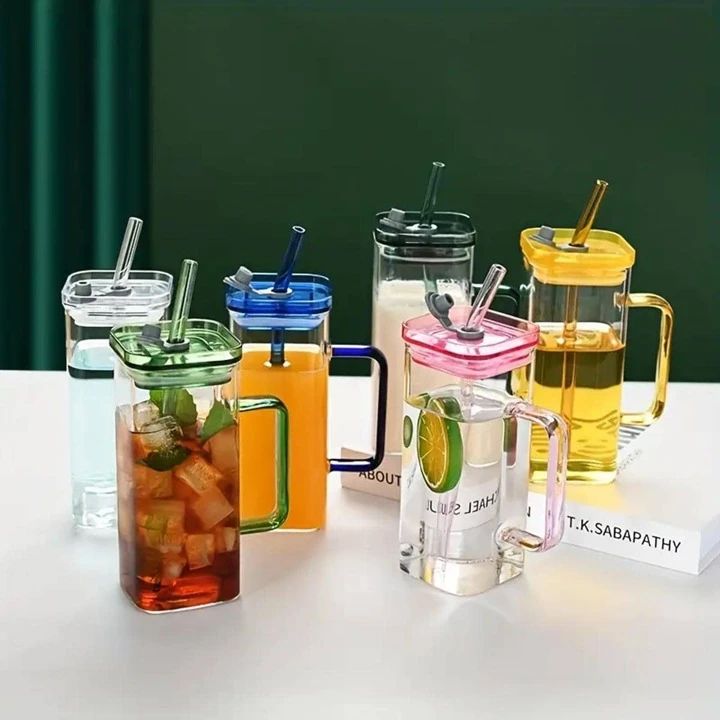Striped Mason Glass Tumbler