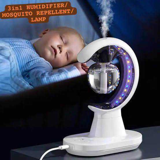 3-in-1 Smart Electric Mosquito Repellent | Air Humidifier & LED Night Lamp | Multifunctional Home Mosquito Killer Lamp