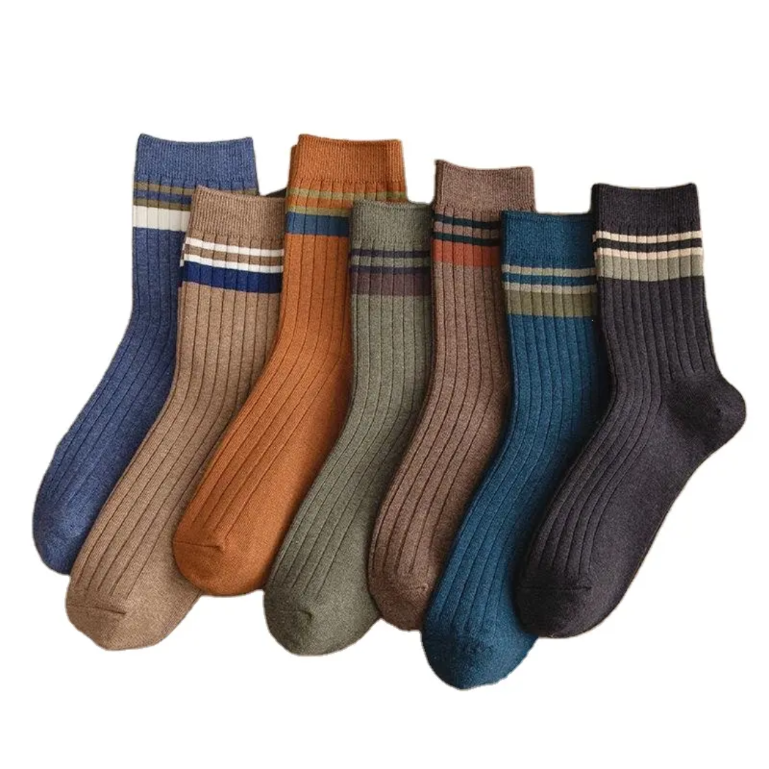 5 Pairs/Pack Winter Wool Men Socks Cotton High Quality Set Business Male Socks Soft Socks Double Needle