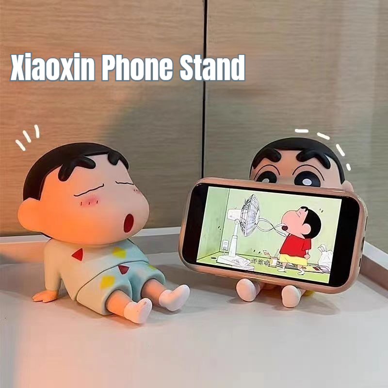 2026 Crayon Shin Chan Anime Lazy Phone Holder Tablet Stand Desktop Ornament Collectible Figure Doll  For Anime Fans And Kids