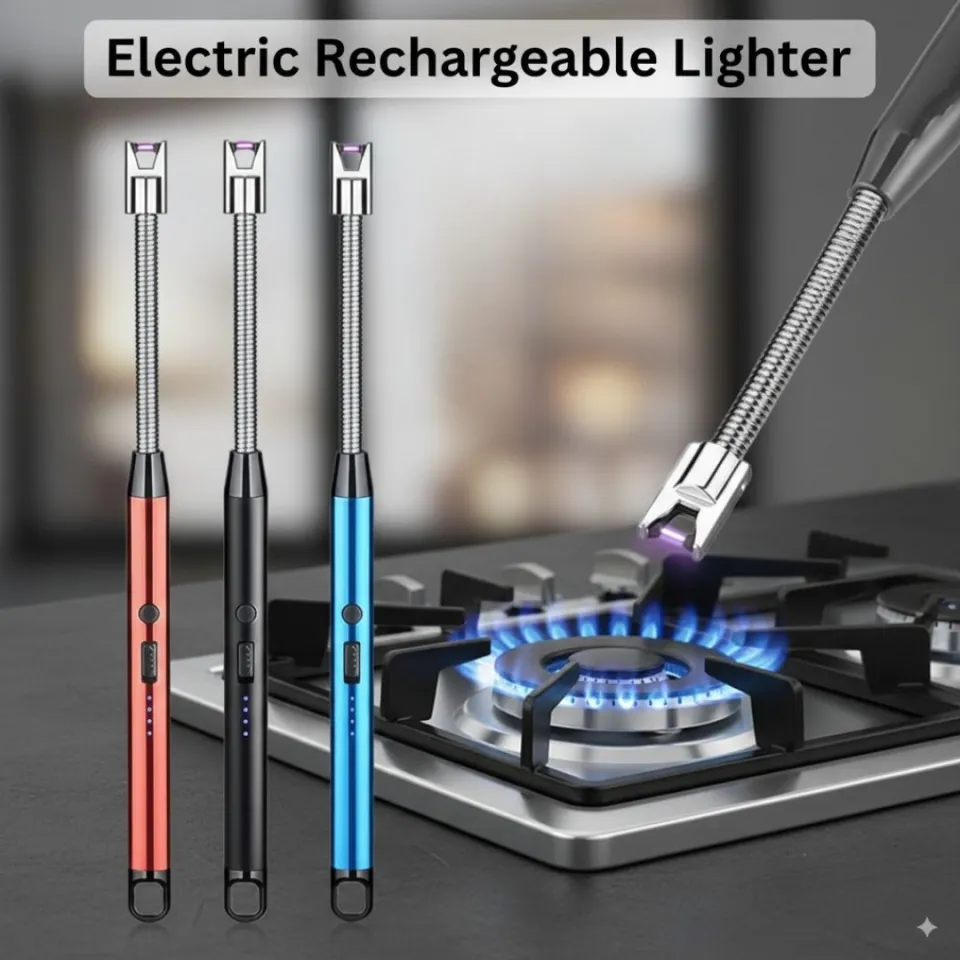 USB Rechargeable Arc Lighter – Flexible, Windproof Electric Lighter for Candles, Camping, Hiking, Kitchen & Outdoor Use –Rechargeable, Eco-Friendly, Portable Design