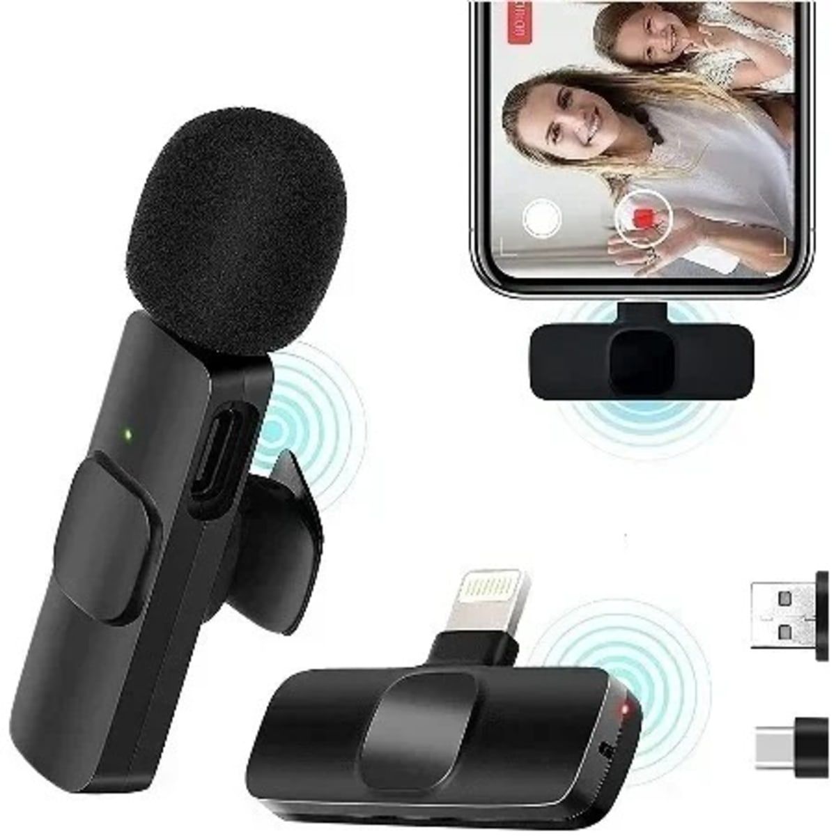 K8 Mic Wireless Microphone_Vlogging Mic With ANC(Active Noise Cancellation)_Accessories Vedio For Type-C ,Android,Lightning & 3.5mm Jack