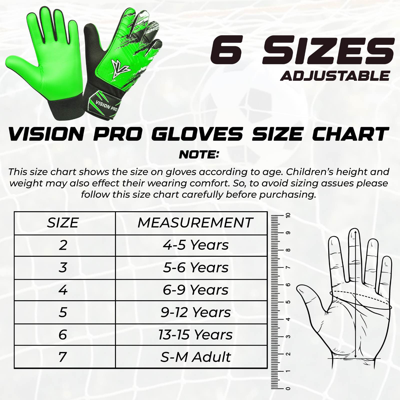 Kids Goalkeeper Gloves Soccer Goalie Football Glove Super Grip Training Gloves youth Sizes For Boys and Girls