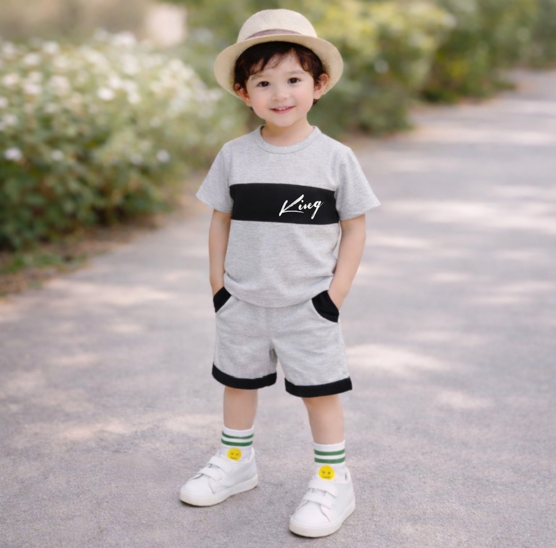 T-shirt And Shorts Pants For Kids Baby Boys And Baby Girls Dresses Short Sleeves Tee Top's Clothes Set's Dresses Outfit Suit For T-shirt And niker Summer collection Eid Collection