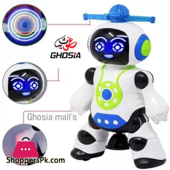 Dancing robot with music, light & 360° moving function for kids