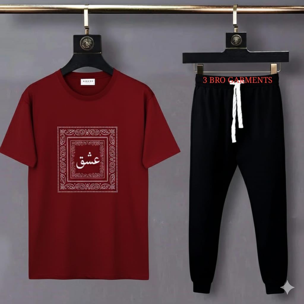 NEW ARRIVAL 2 PC PRINTED SUMMER TRACKSUIT FOR MEN _ SOFT AND COMFORTABLE FABRIC SUMMER TRACKSUIT FOR MEN _TRACKSUIT FOR MEN_ PREMIUM T SHIRT AND TROUSER SET PRINTED SUMMER TRACKSUIT FOR MEN_TRACKSUIT FOR BOYS