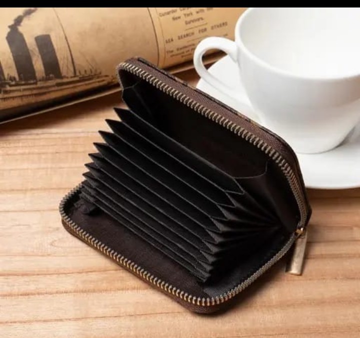 Zip Card Holder |Genuine Leather Wallet for Men and Boys |Zip card pouch |Stylish Leather Card Holder Wallet with Zip – Slim, Smart, and Functional Design | Long and slim wallet for men lZip card holder for men
