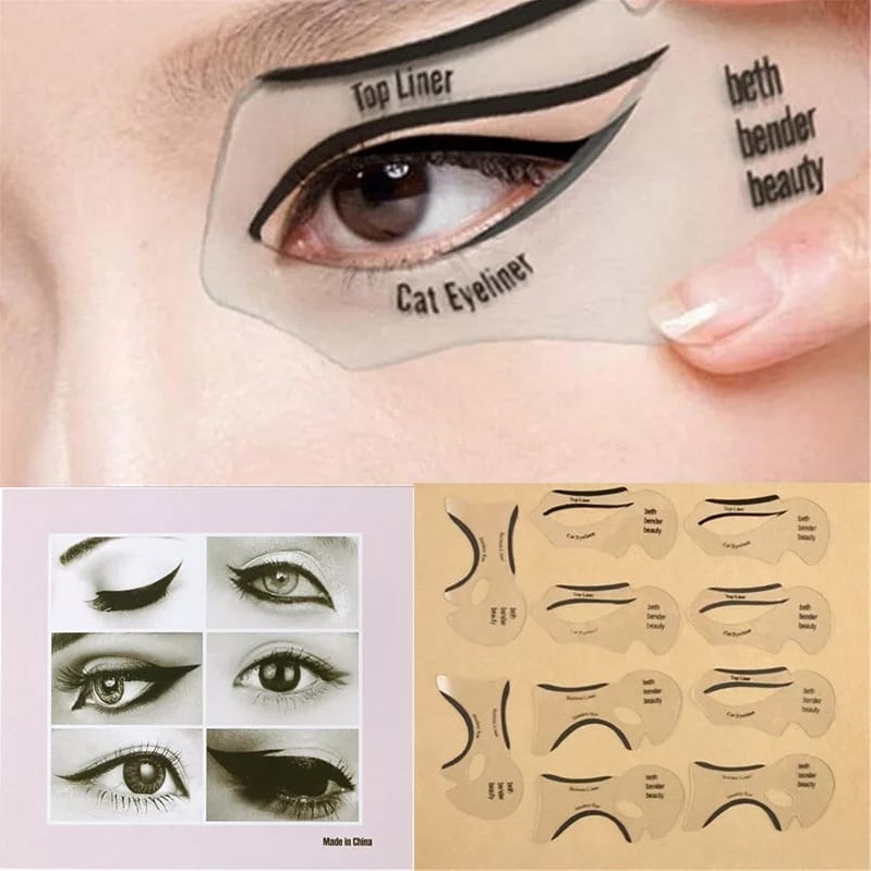 6PCs Eyeliner Stencils Winged Eyeliner Stencil Models Template Shaping Tools Eyebrows Template Card Eye Shadow Makeup Tool