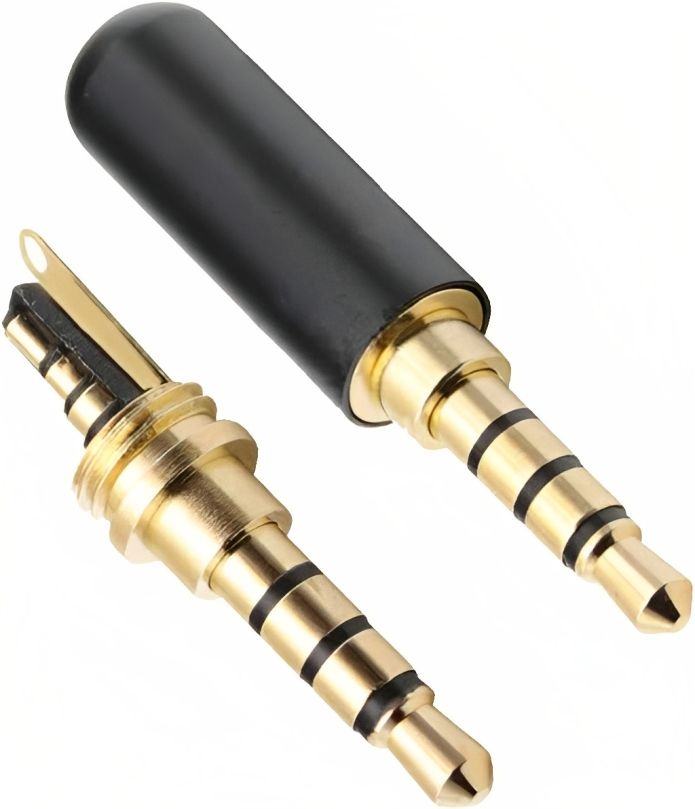  4 Poles Stereo 3.5mm Male Connector Gold Plated Plug Jack 3.5mm Wire Connector Earphone