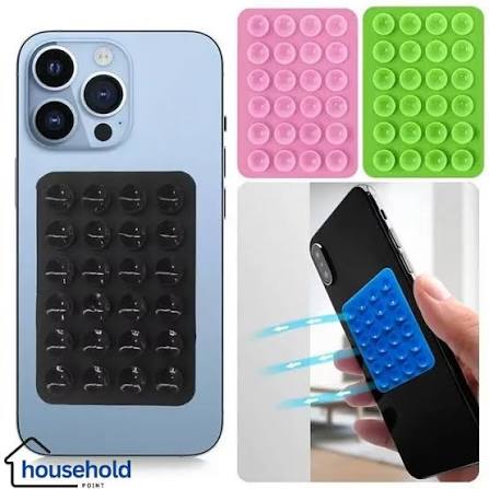 Mobile Back Suction Mat Sticky Pad – Silicone Strong Grip Phone Holder Patch | Reusable Suction Cup Mount for Wall, Mirror & Glass Surface price in Pakistan