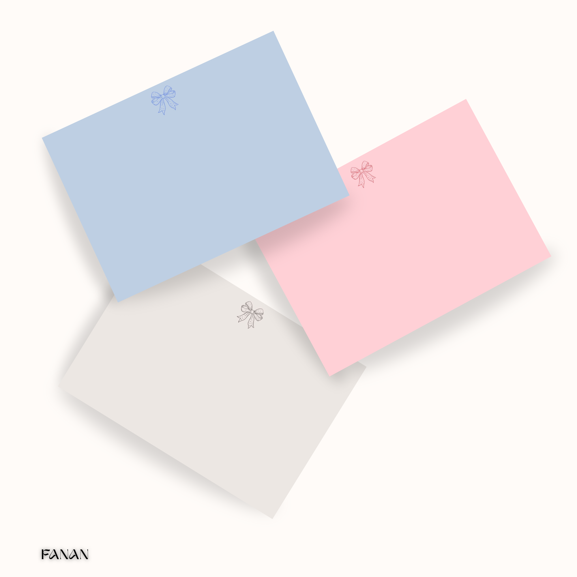 FANAN Premium Nail Display Cards – Cute Bow Design – 3 Colors  – 25 Pieces | Jewelry & Nail Art Display Packaging