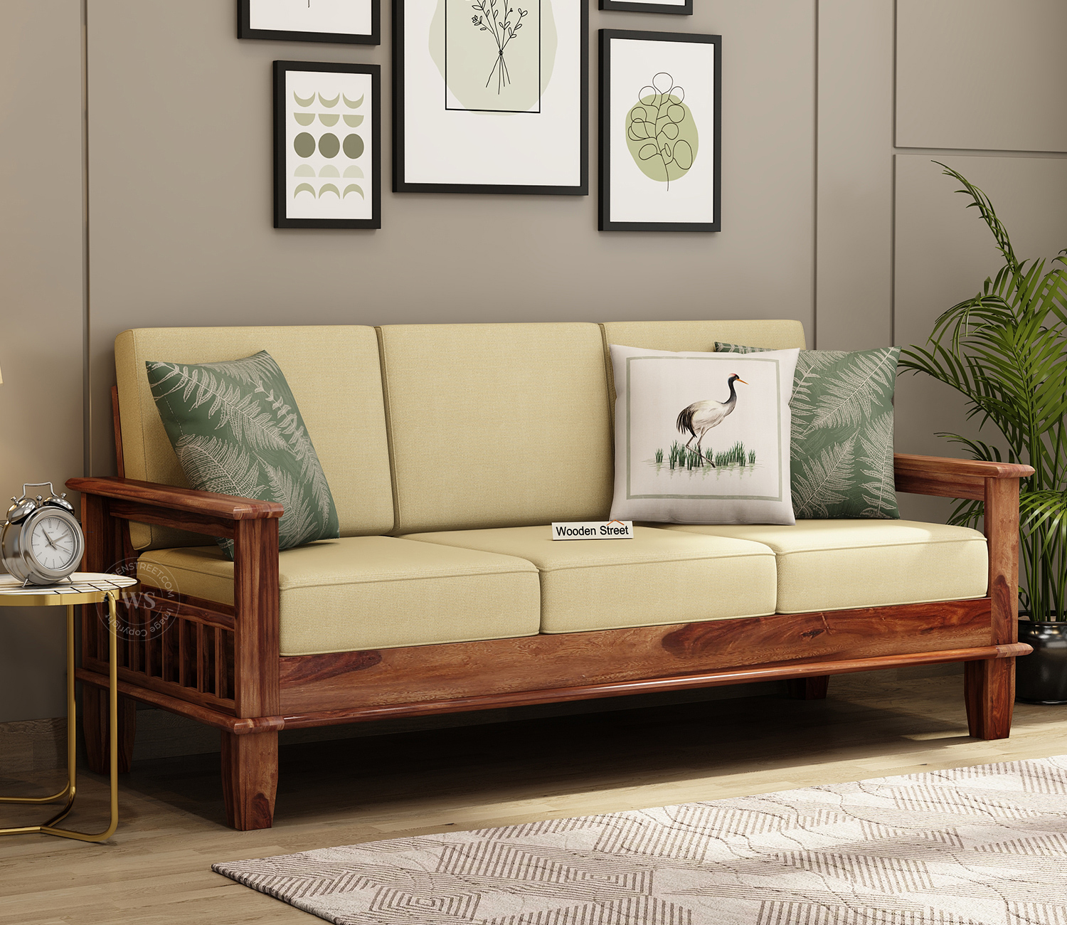 Daraz Wooden Couch With Cushions Balis Sofa Segun Wood