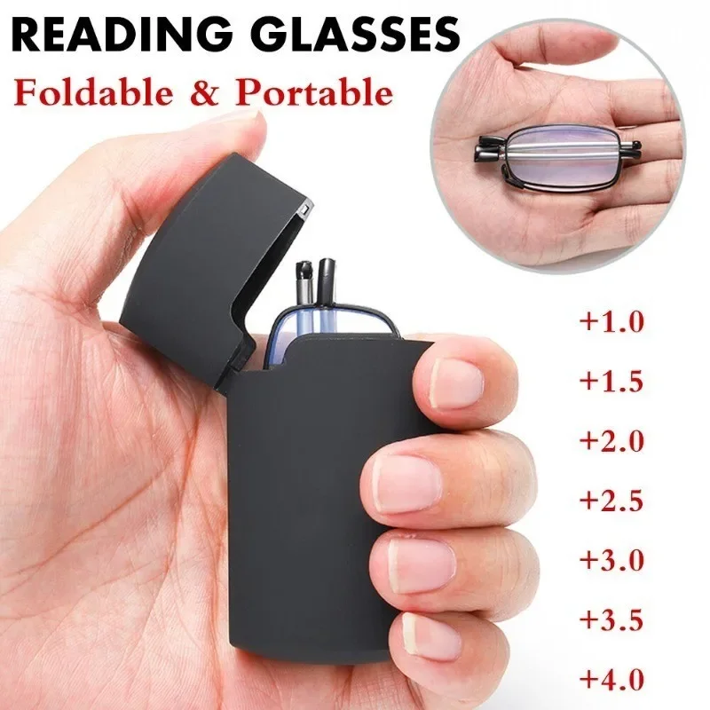  Case Foldable Reading Glasses +1.00 to +4.00 Strength Men Women Anti Blue Light Farsightedness Eyewear