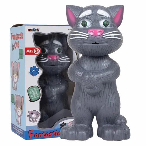 Voice Repeating Intelligent Talking Tom Toy for Kids, Electronic Voice Recording Cat Speaking Toys, Educational Learning Tool for Language and Social Skills (White)