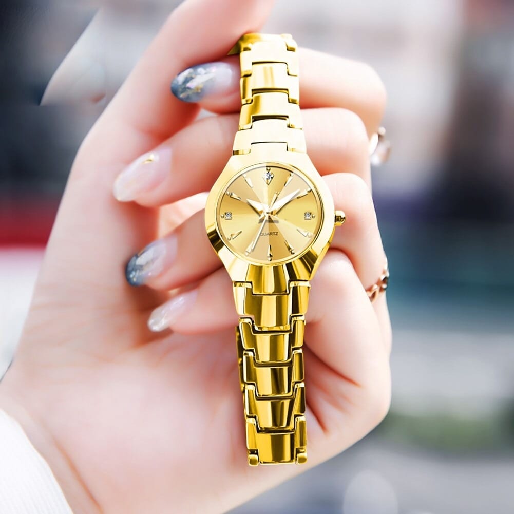 Luxurious Ladies Golden Fashion Watch 100% Imported Quality Classical Collection Fashion Watch for Girl's