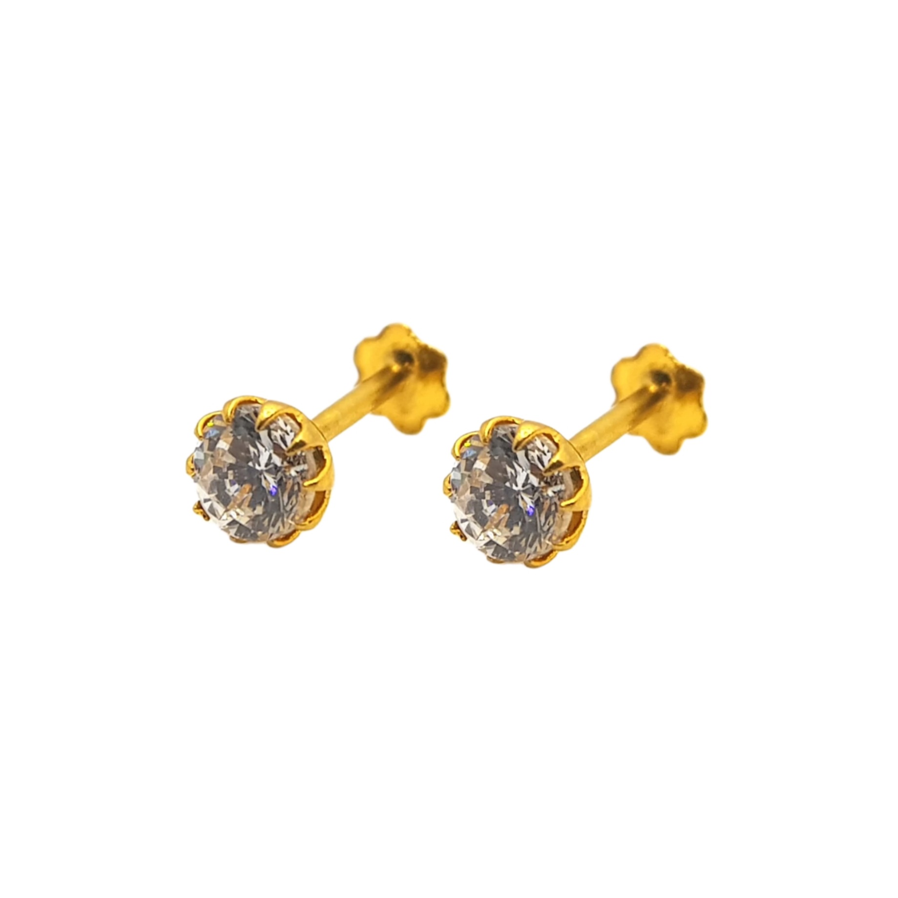Stud Earrings Gold-Plated White and black color Stone Stud Earring/Tops for Girls and Woman