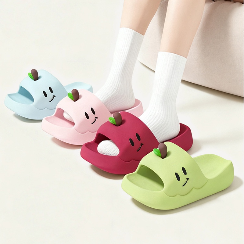 Cartoon  Thick Bottom Indoor Slippers Women Summer 2026 Soft Cloud EVA Home Slippers Woman's Cute Candy Color House Slides