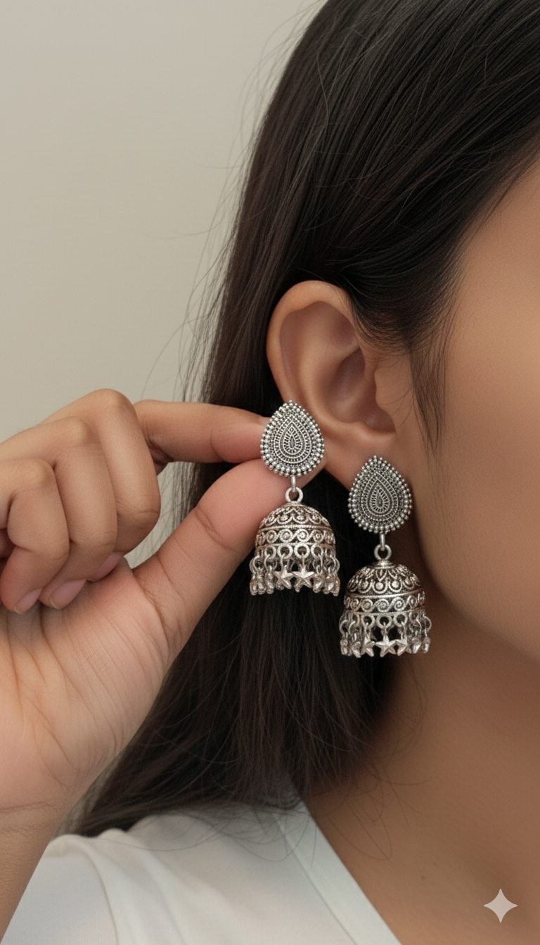 Random Jhumka Earrings For Women - 1 Pair - Klaizela