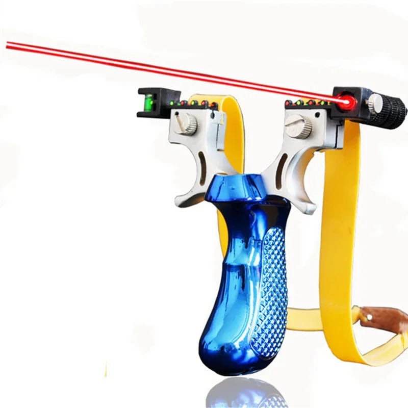 Metal Target Practice Launcher with Laser Pointer High Power Elastic Rubber Band Outdoor Sporting Activity Precision Aim Training Tool