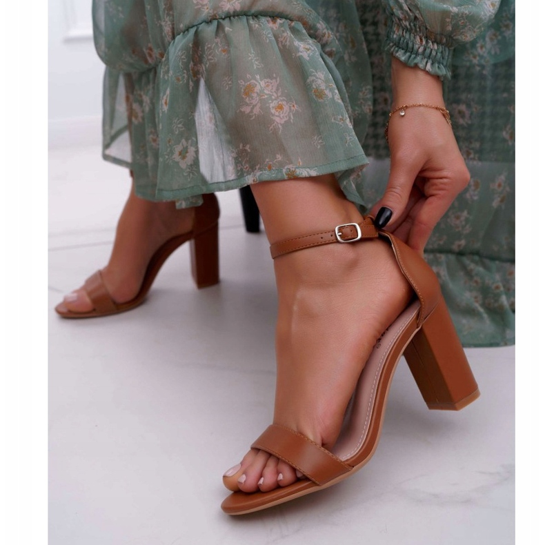 Women Fashion Luxury Stylish Block Heels Sandals Comfortable and easy to Walk Causal Office Bridal Party Weeding every Function Brown