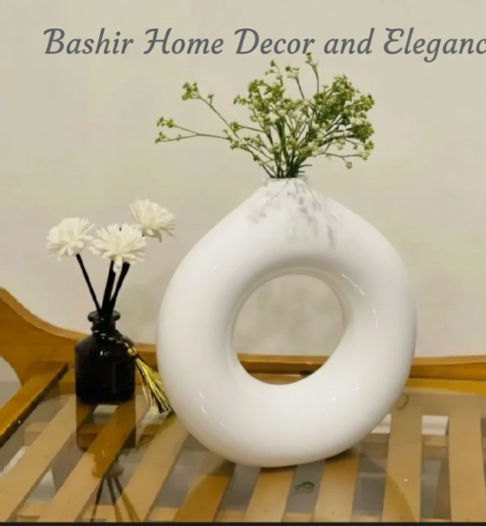 Donut Vase for Home Decor Minimalist Ceramic Living Room Decoration