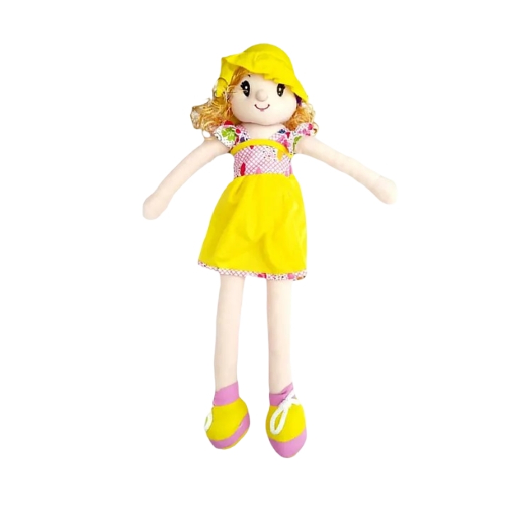 19-Inch Washable Soft Doll for Kids - Stuffed Toy Candy Doll with Beautiful, Colorful Blonde Hair (Random Color) for Children
