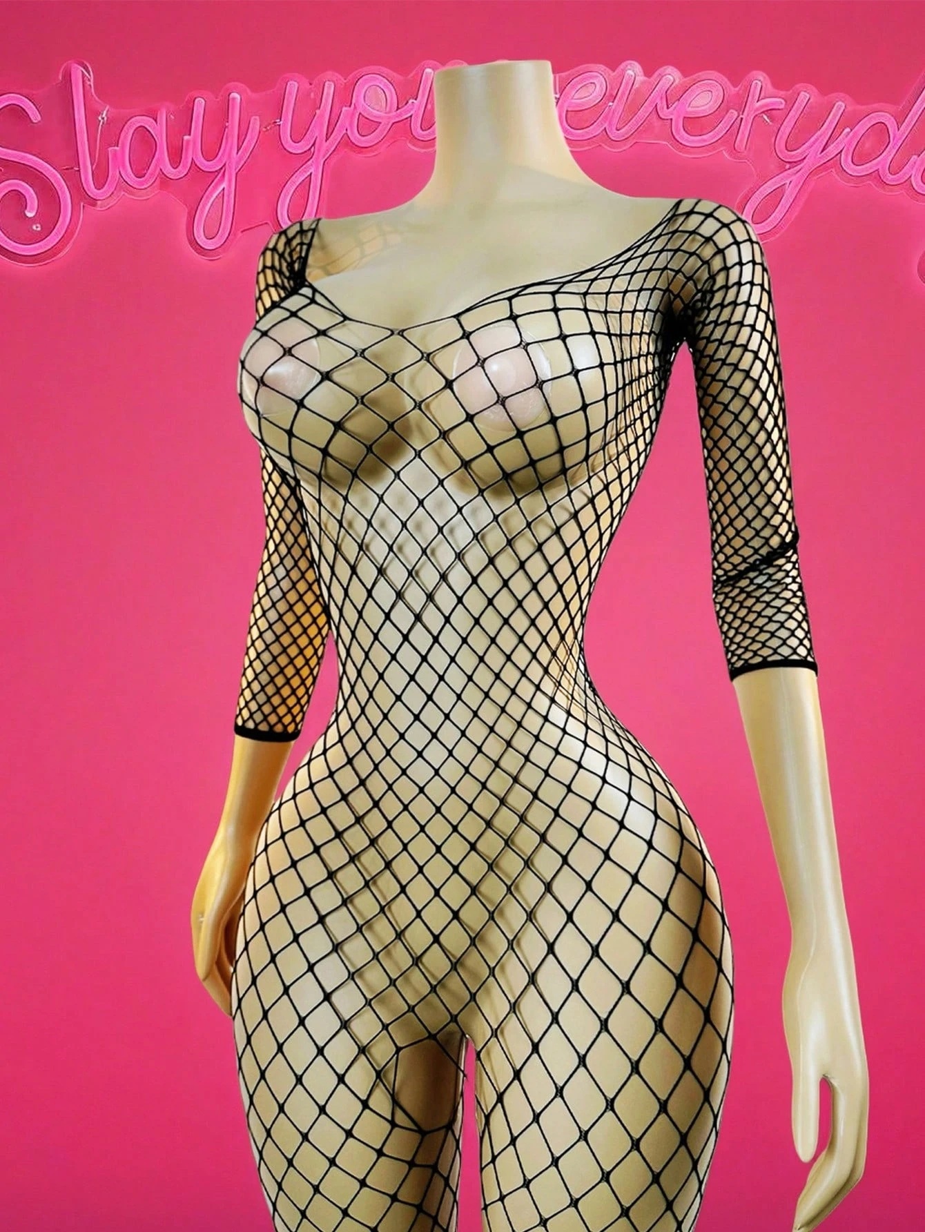 Open Crotch Bodystockings  Adult Female Black Women Fishnet Lingerie Underwear Transparent Bodysuit Catsuit Cosplay Costumes