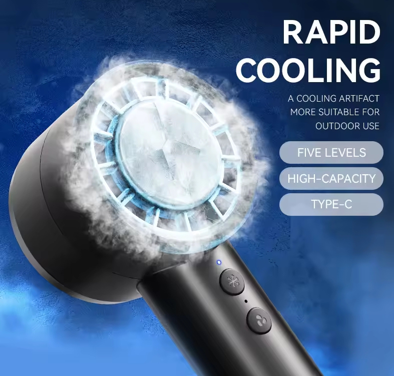 Portable Turbo Handheld Fan with Digital Display | High Speed Rechargeable Cooling Fan | USB Charging