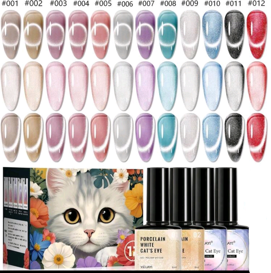 XEIJAYI Cat Eye Magnetic Elf Gel Polish 8ml  – Soak Off UV/LED Reflective Cat Eye Gel polish