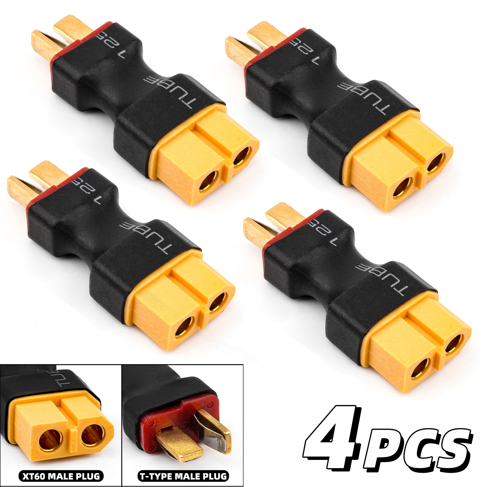 RCXAZ Battery Adapter Plug XT60 TAMIYA TRAXXAS T-TYPE Adapter DIY For RC Car Ship Helicopter Quadcopter LiPo Battery Connector
