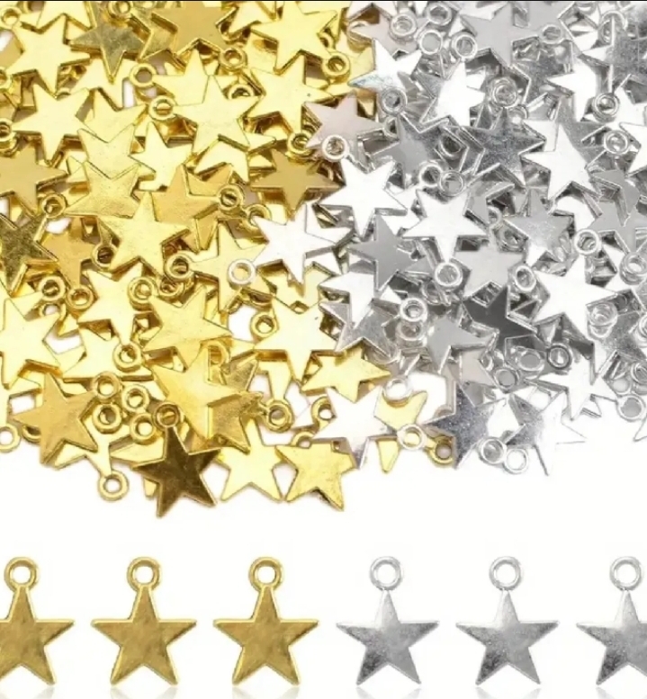 20 /50 /100 Pcs Stainless Steel Star And Moon Charms For Jewellery Making Supplies - DIY Accessories Bracelets Necklace Earrings