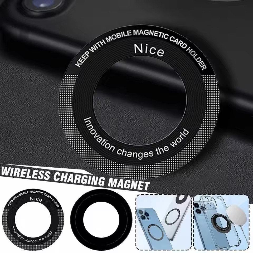 1-5pcs Magnetic Ring for Magsafe Wireless Charger Sticker Rings Magnet Desktop Car Phone Holder for IPhone 16 15 17 Android