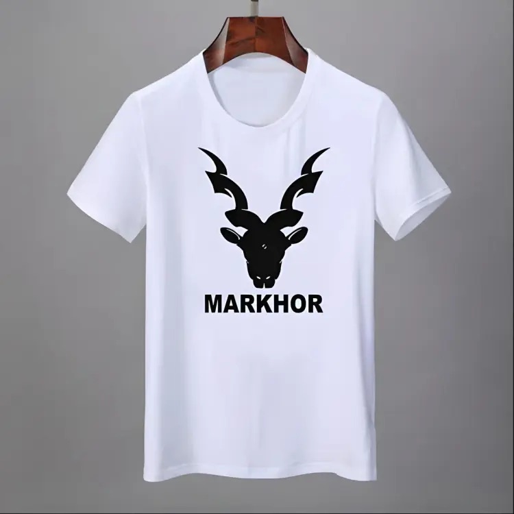 Summer Half Sleeves Markhor Printed Tshirt For Men's