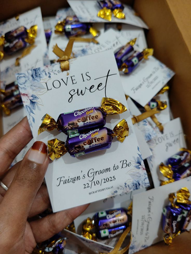Customized Baat Pakki Chocolate Card | Personalized Engagement Favor Card | Nikkah Mubarak Gift Card | Wedding Return Gift | Ferrero Chocolate Card | Only Display Cards