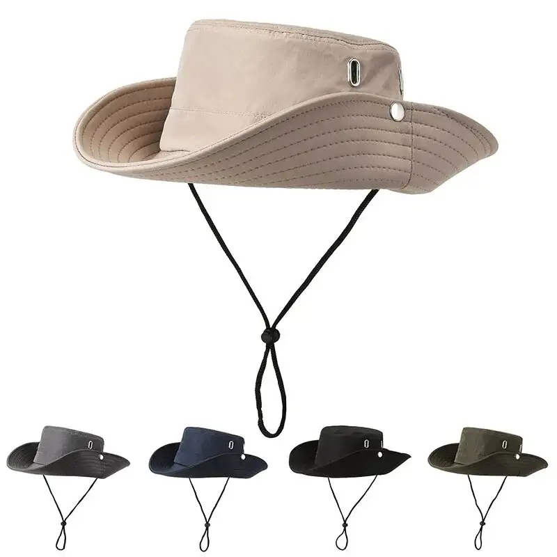 Fashion Cowboy Sun Hat Summer Breathable Quick Drying Bucket Hat for Women Men Out Travel Hiking Fishing Caps & Two Ways of Wear