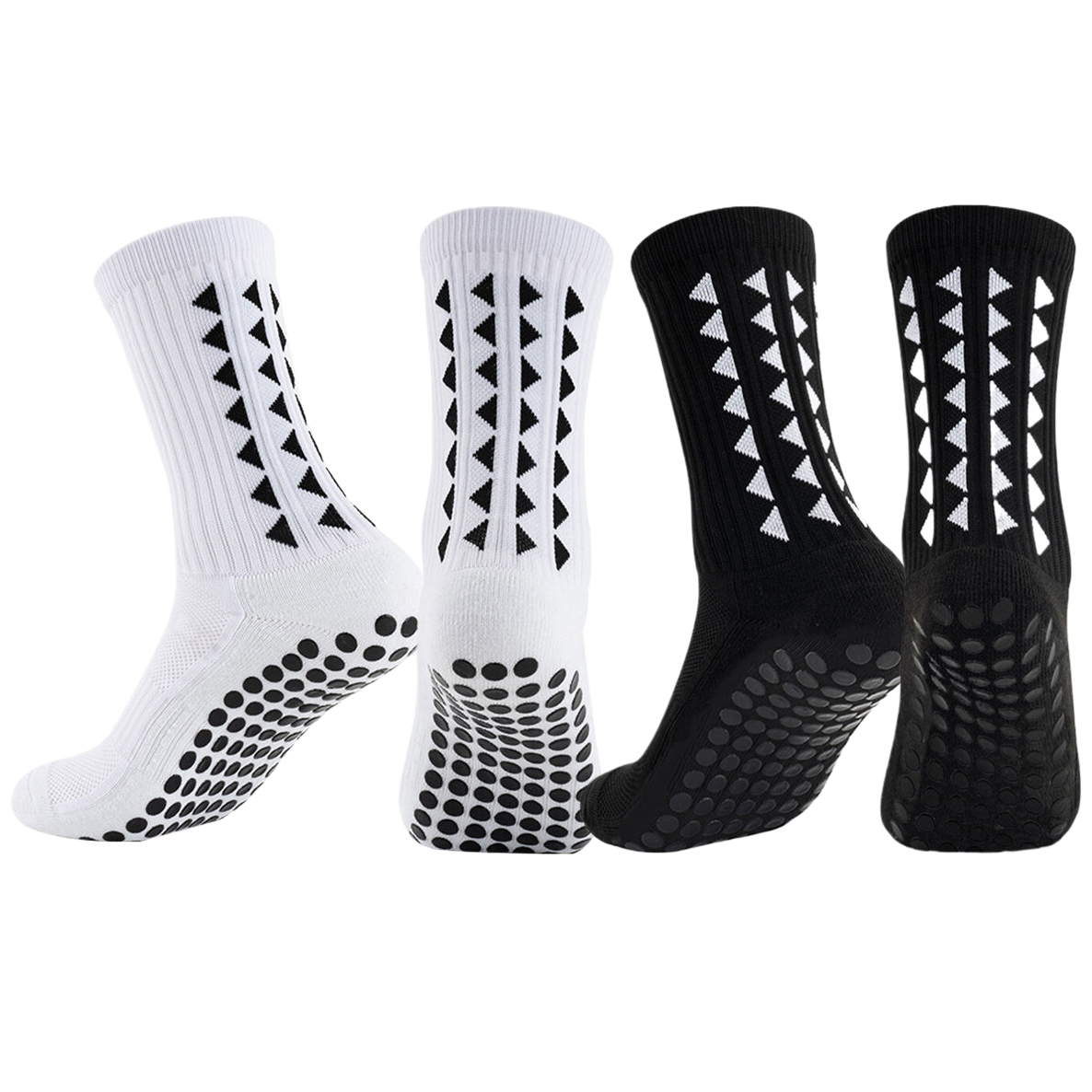 2Pair Men Women Non-Slip Grip Socks Football Basketball Baseball Rugby Athletic Socks Breathable Feature Cycling Running Hiking