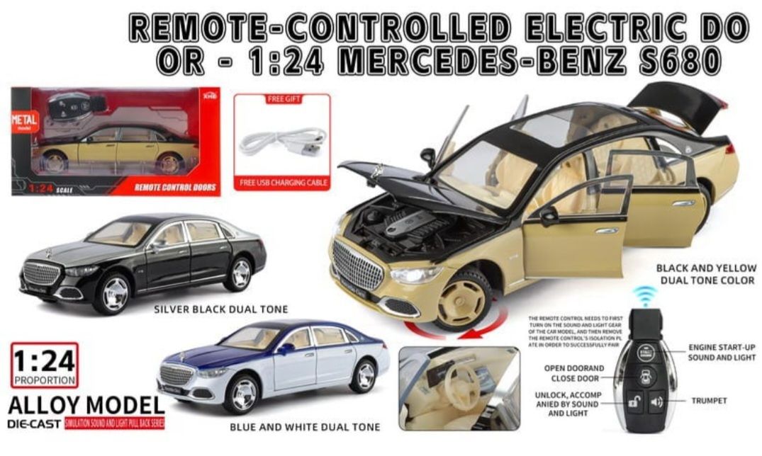 1:24 LAND CRUISER LC300 diecast alloy model CAR light sounds with remote