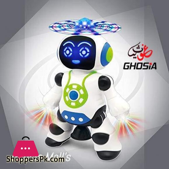 Dancing robot with music, light & 360° moving function for kids