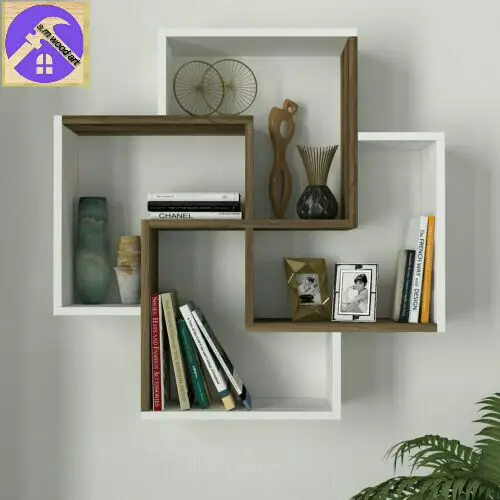 wooden wall decore rack decoration piece bed room customized