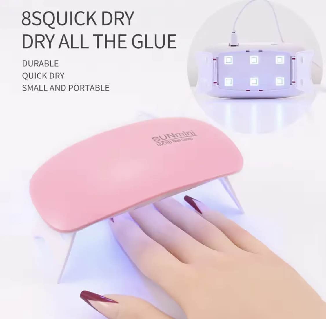 Micro Nail Art UV Gel Varnish Curing Machine Mini Portable LED UV Nail Lamp Dryer