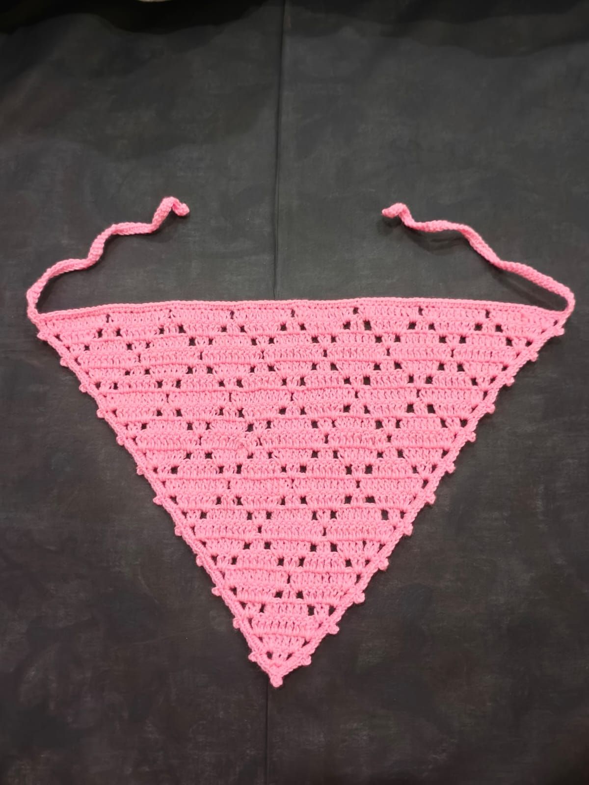 Handmade Crochet Bandana Head Scarf Boho Hair Accessory