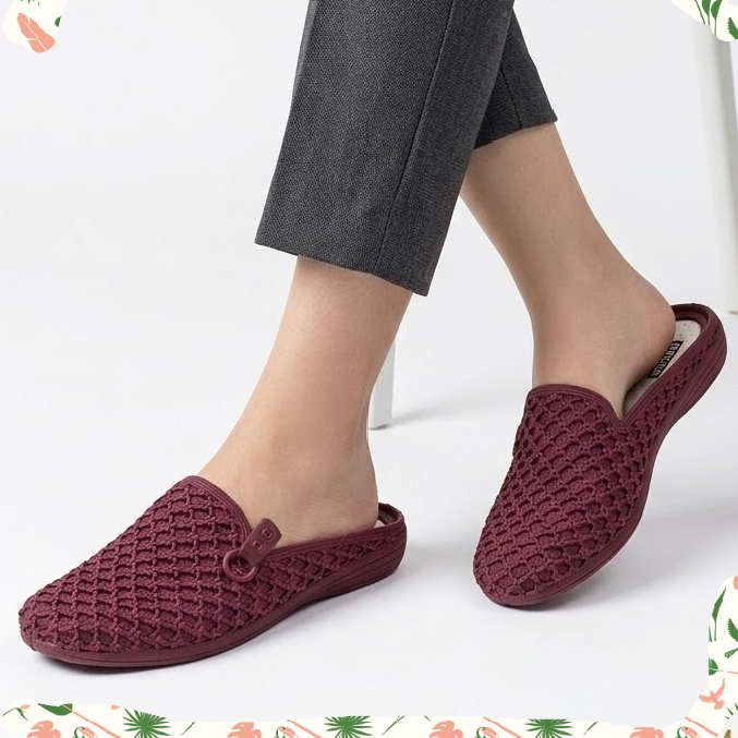 Stylish Women Nylon Half Shoes & Loafers Casual Slip-On Winter Rubber Cut Shoes & Slippers for Women