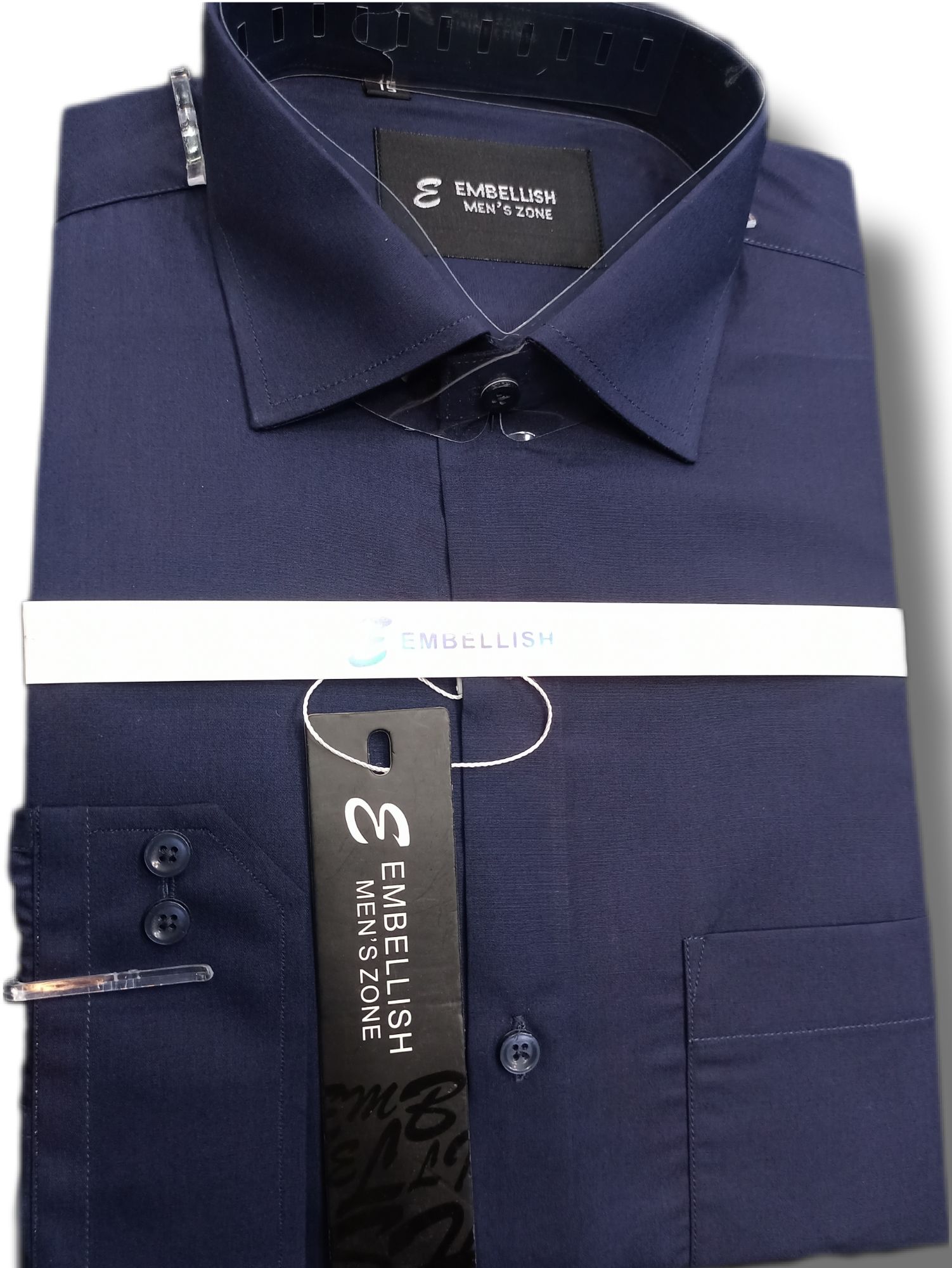 Embellish Imported Fabric (Navy Blue) Formal & Casual Shirt For Men(Cotton)