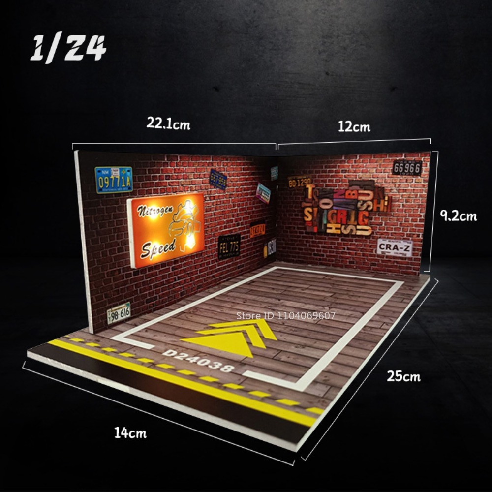 1:32 1:24 Scale PVC Material Light Alloy Diecast Model Toy Car Parking Lot Hight Simulation Underground Building Models 