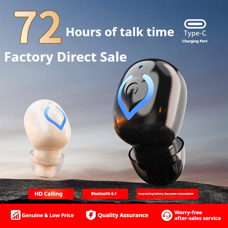 Mini Bluetooth Headset Single Wireless Earphone Music Earpiece for Cellphones Computer
