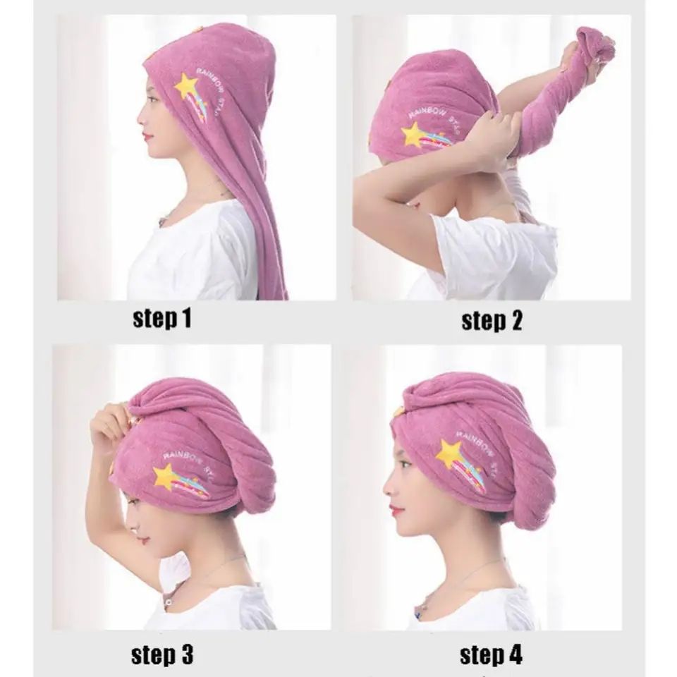 Microfiber Quick Dry Bath Hair Drying Towel | Head Wrap Hat Super Absorbent Shower Cap | Hair Dryer Cap Towel | Magic Instant Hair Dryer Cap Towel Hair Wrap Towel Best For Women (Homeducts)
